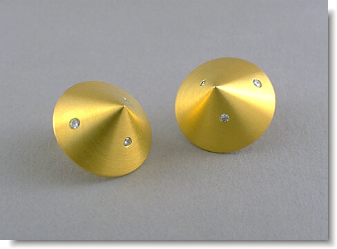 cone earrings with diamonds